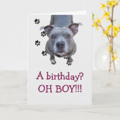 Pitbultabstriche Geburtstagskarte Karte (Gelbe Blume)