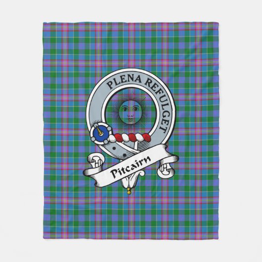 Pitcairn Clan Abzeichen Tartan Kariert Fleecedecke (Vorderseite)