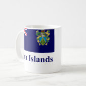 Pitcairn-Insel-Flagge mit Namen Kaffeetasse (Vorderseite Links)