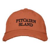 Pitcairn Island Orange Distressed Hat Bestickte Kappe (Vorderseite)