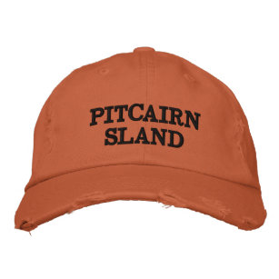 Pitcairn Island Orange Distressed Hat Bestickte Kappe