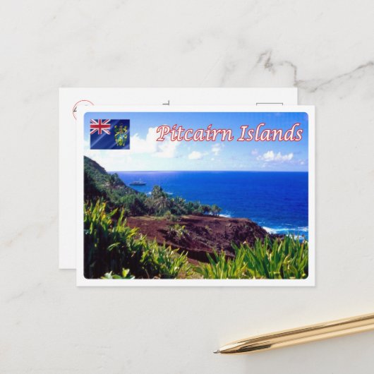 Pitcairn Islands - St. Paul's Point - Postkarte (Vorderseite/Rückseite Beispiel)