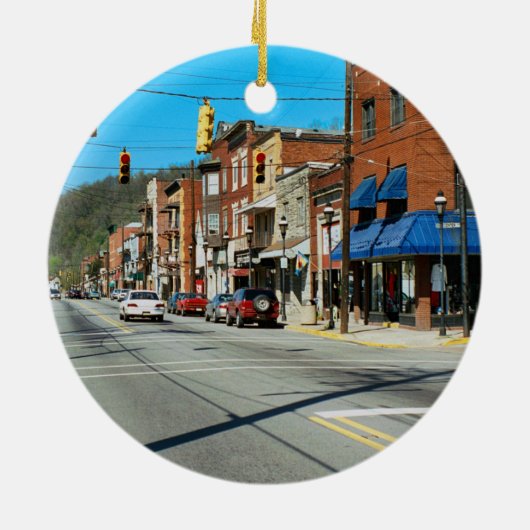 Pitcairn, PA-Foto-Holiday-Ornament-Night-Day- Keramik Ornament (Hinten)