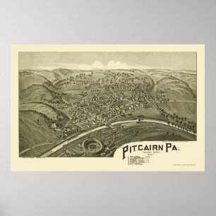 Pitcairn, PA Panorama Karte - 1901 Poster
