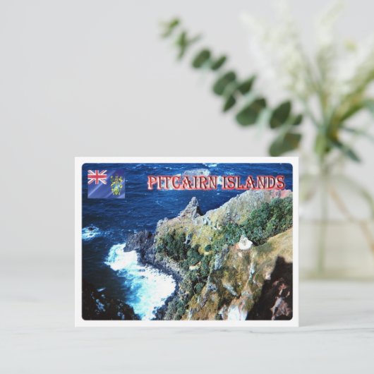 Pitcairninseln - Luftbild - Postkarte (Stehend Vorderseite)