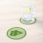 Pitch a Zent Summer Camp Camping Grün wandern Runder Pappuntersetzer (Vor Ort)