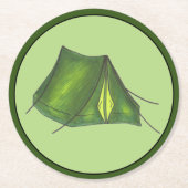 Pitch a Zent Summer Camp Camping Grün wandern Runder Pappuntersetzer (Vorderseite)