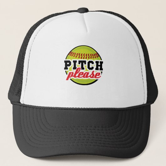Pitch bitte lustige Softball Player Batter Truckerkappe (Vorderseite)