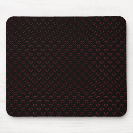 Pitch Black Mousepad mit kleinen rot-gerahmten Her (Vorne)