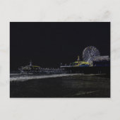 Pitch Black Neon Santa Monica Pier Postkarte (Vorderseite)