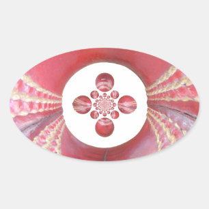 Pitch Kaleidoskop: Cricket Balls The Game's Heart Ovaler Aufkleber