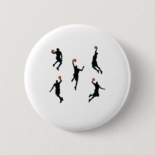 Pitch Player Basketball Niedliche digitale Kunst - Button (Vorderseite)