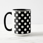 Pitch-Schwarz-Weiß-Polka-Punkte Tasse (Links)