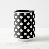 Pitch-Schwarz-Weiß-Polka-Punkte Tasse (Zentrum)
