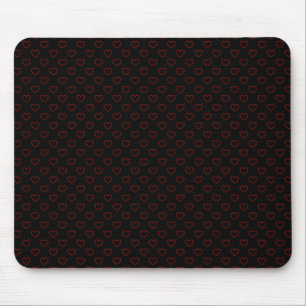 Pitch-Schwarze Mousepad mit kleinen roten Herzstü