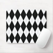 Pitch Schwarze Raute Weiß Kleine Diamantform Mousepad (Mit Mouse)