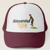 Pitch Shot by Panikgeplagter Duffer Golf Truckerkappe (Vorderseite)