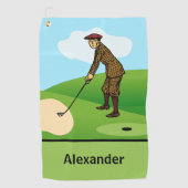 Pitch Shot von Panikgeplagtem Duffer Golfhandtuch (Vorderseite)