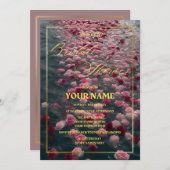 Pitch und graue moderne Brautdusche Einladung (Vorne/Hinten)