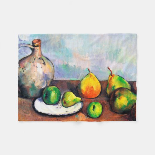 Pitcher and Fruit, Paul Cezanne Fleecedecke (Vorderseite (Horizontal))