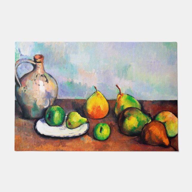 Pitcher and Fruit, Paul Cezanne Fußmatte (Vorderseite)