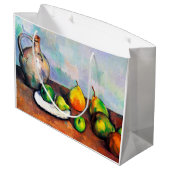 Pitcher and Fruit, Paul Cezanne Große Geschenktüte (Rückseite Schrägansicht)