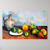 Pitcher and Fruit, Paul Cezanne Poster (Vorne)
