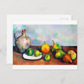 Pitcher and Fruit, Paul Cezanne Postkarte (Vorne/Hinten)