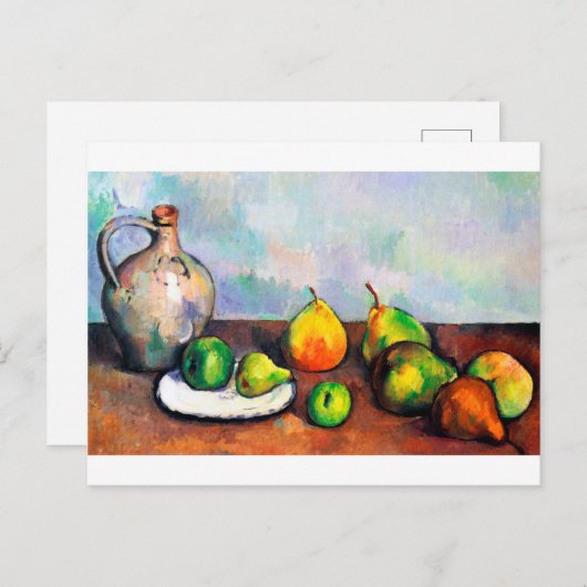 Pitcher and Fruit, Paul Cezanne Postkarte (Vorne/Hinten)