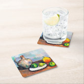 Pitcher and Fruit, Paul Cezanne Rechteckiger Pappuntersetzer (Vor Ort)