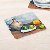 Pitcher and Fruit, Paul Cezanne Rechteckiger Pappuntersetzer (angewinkelt)