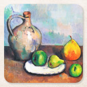 Pitcher and Fruit, Paul Cezanne Rechteckiger Pappuntersetzer (Vorderseite)