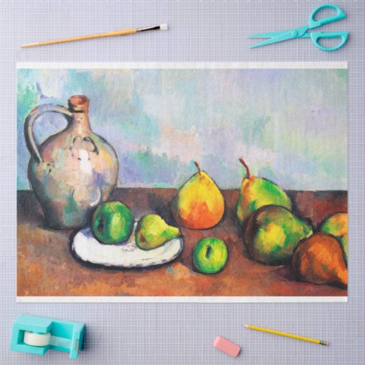 Pitcher and Fruit, Paul Cezanne Seidenpapier (Basteln)