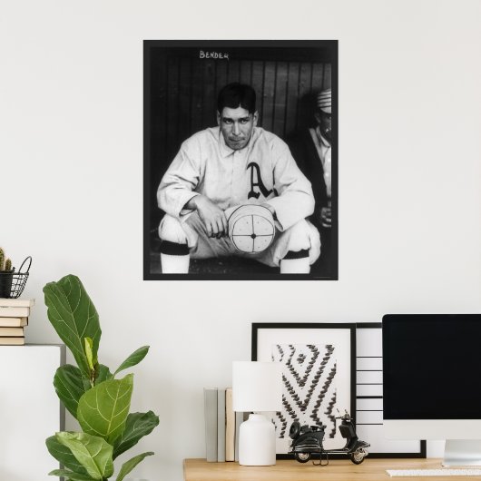 Pitcher Bender Athletics Baseball 1910 Poster (Heimbüro)