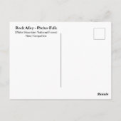 Pitcher Falls Rock Alley White Mountains NH Postkarte (Rückseite)