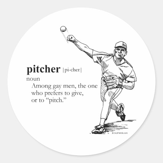 PITCHER RUNDER AUFKLEBER (Vorderseite)