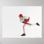 Pitcher Throwing Baseball Poster (Vorne)
