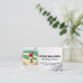 Pitcher Throwing Baseball Visitenkarte (Stehend Vorderseite)