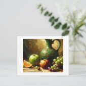 Pitcher, Trauben und Äpfel Postkarte (Stehend Vorderseite)