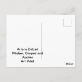 Pitcher, Trauben und Äpfel Postkarte (Rückseite)