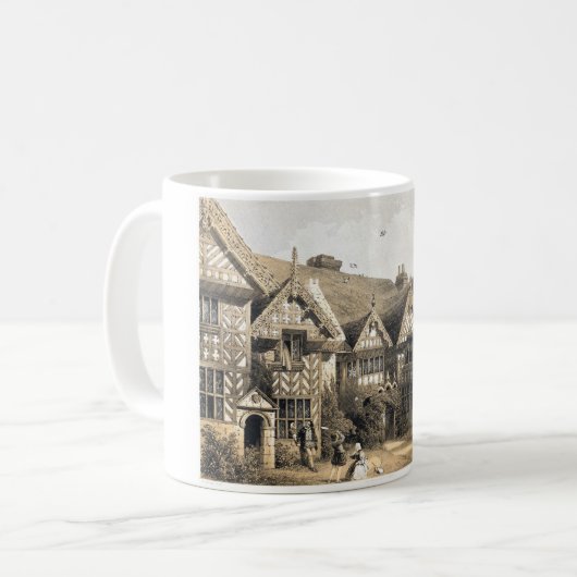 Pitchford Hall 16. Jahrhundert White Coffee Tasse (Vorderseite Links)