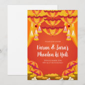 Pithi Einladungen & Digital Haldi Einladungen (Vorne/Hinten)