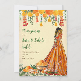 Pithi Einladungen & Haldi lädt Holud zur Einladung