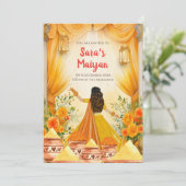 Pithi Einladungen Maiyan Einladungen, Haldi einlad (Stehend Vorderseite)