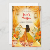 Pithi Einladungen Maiyan Einladungen, Haldi einlad (Vorne/Hinten)