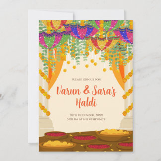 Pithi-Einladungen, Mayoun-Einladungen, Haldi-Einla Einladung