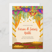 Pithi Einladungen Mayoun Einladungen, Haldi einlad (Vorne/Hinten)