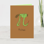 Pithon Python Snake - Pi Day Math Grußkarte Karte (Vorderseite)