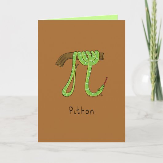 Pithon Python Snake - Pi Day Math Grußkarte Karte (Vorderseite)