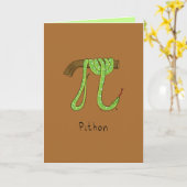 Pithon Python Snake - Pi Day Math Grußkarte Karte (Gelbe Blume)